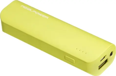 RealPower PB-2600 zelená / Powerbanka 2600 mAh / LED / USB / 5V / 1A