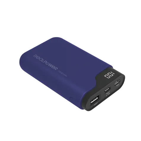 RealPower PB-7500C / Powerbanka 7500 mAh / 1x USB-C & USB / 5V / 2.1A