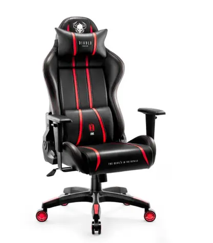Diablo X-One 2.0 King černo-červená / herní židle / nastavitelná / syntetická kůže / pojezdová kolečka / nosnost 180 kg