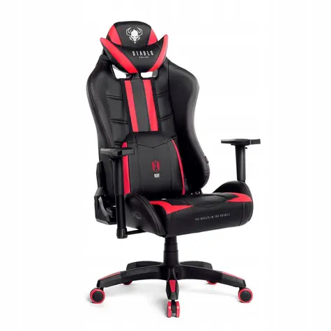 Diablo X-Ray King černo-červená / herní židle / nastavitelná / syntetická kůže / pojezdová kolečka / nosnost 200 kg