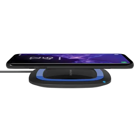 RealPower FreeCharge-10 černo-modrá / Bezdrátová nabíječka pro chytrý telefon / 10W