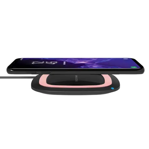 RealPower FreeCharge-10 černo-růžová / Bezdrátová nabíječka pro chytrý telefon / 10W