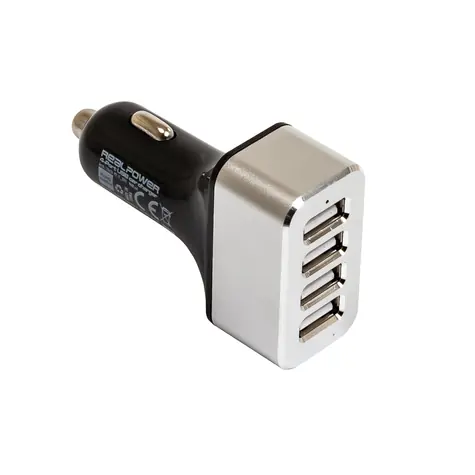 RealPower 176636 USB nabíječka do auta / 4x USB/ 2400 mA