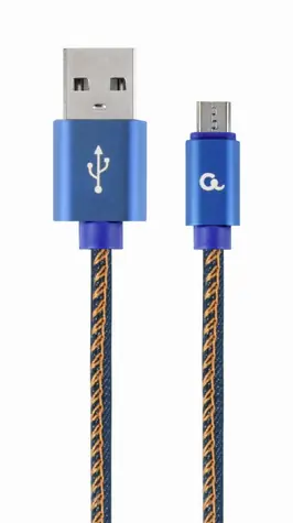 Gembird Micro USB kabel 1 m modrá / USB-A (M) - Micro USB (M) / opletený