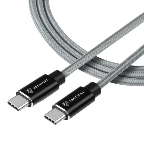 Tactical Fast Rope Aramid Cable USB-C - USB-C 100W 20V-5A 2m šedá