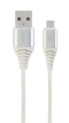 Gembird CC-USB2B-AMMBM-2M-BW2 Micro USB kabel 2 m bílá / USB-A (M) - Micro USB (M)