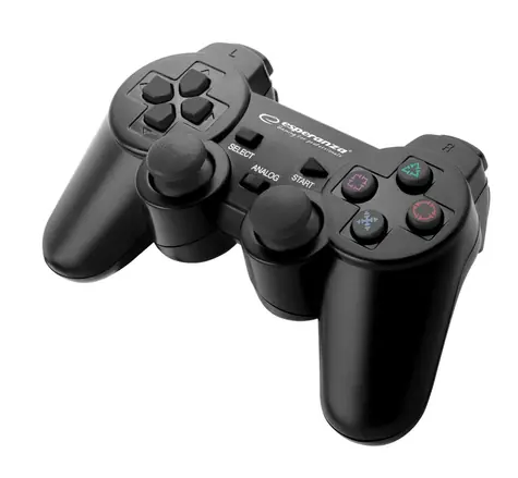 Esperanza EGG107K Trooper gamepad černá / vibrační systém / 12 tlačítek / pro PC a PS3