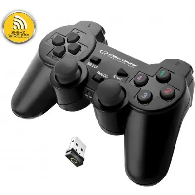 Esperanza EGG108K Gladiator gamepad černá / bezdrátový / 12 tlačítek / pro PC a PS3