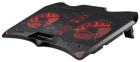 Esperanza EGC102 Buran herní chladicí podložka pod notebook černo-červená / 4 ventilátory / červené LED podsvícení 