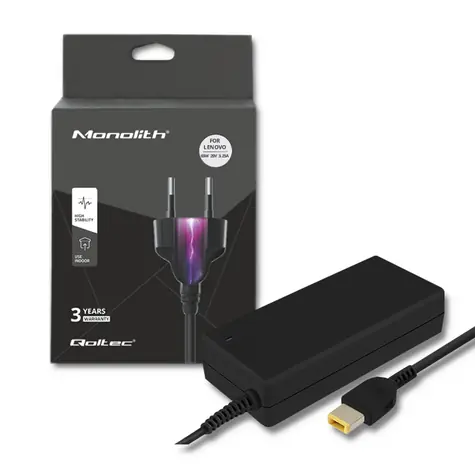 Qoltec 50054 Adaptér pro notebooky Lenovo 90W / 20V / 4.5A / Slim tip +power cable