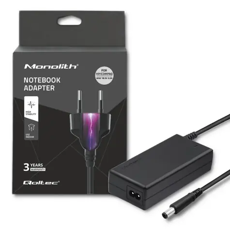 Qoltec 50069 Adaptér pro notebooky HP Compaq 65W / 18.5V / 3.5 A / 7.4x5.0+pin