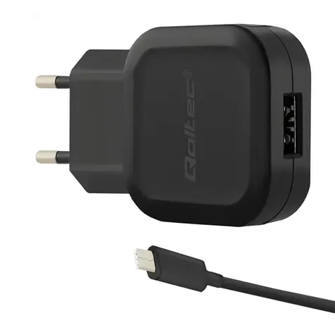 Qoltec 50184 AC adapter 12W | 5V | 2.4A | USB + USB type C
