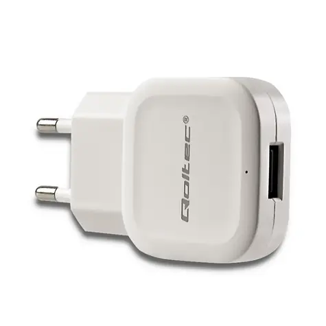 Qoltec 50193 AC adapter 12W | 5V | 2.4A | USB | bílá