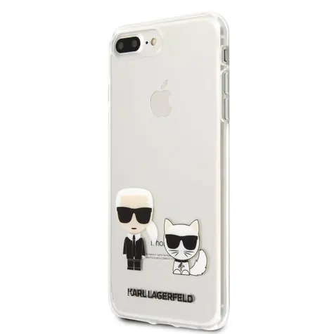 Karl Lagerfeld Glitter Signature Kryt pro Apple iPhone 7 & 8 Plus transparentní