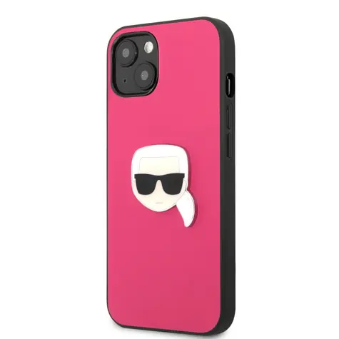 Karl Lagerfeld PU Leather Karl Head Zadní Kryt pro Apple iPhone 13 mini růžová