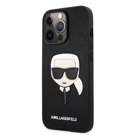 Karl Lagerfeld PU Saffiano Karl Head Zadní Kryt pro Apple iPhone 13 Pro černá