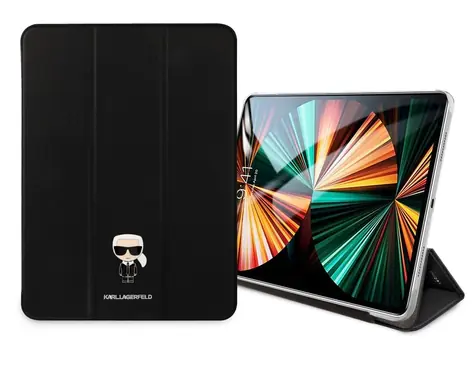 Karl Lagerfeld Metal Saffiano Pouzdro pro Apple iPad Pro 12.9 černá