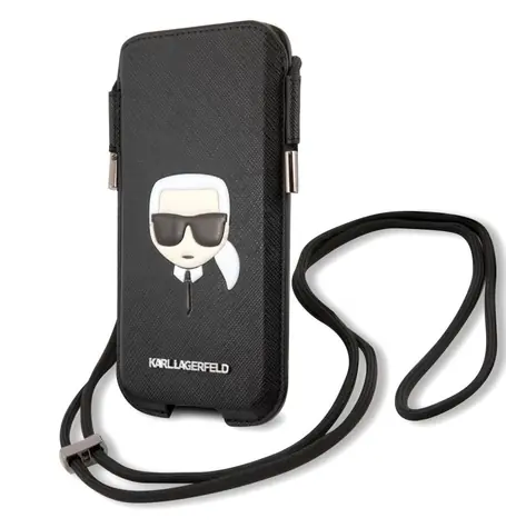 Karl Lagerfeld Head Saffiano PU Pouch S & M černá