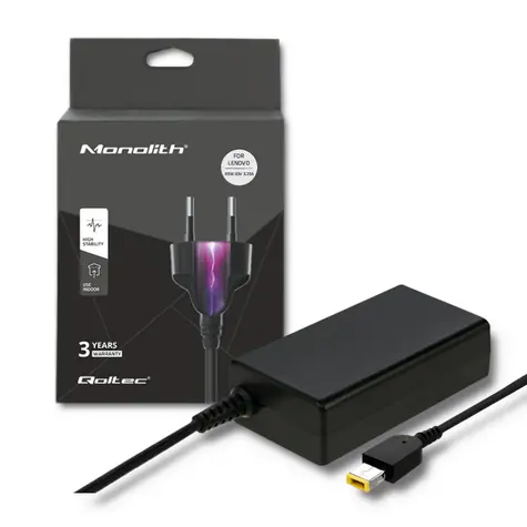 Qoltec 51556 Adaptér pro notebooky Lenovo 65W / 20V / 3.25A / Square tip