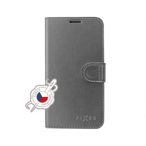 FIXED FIT Shine Pouzdro typu kniha pro Apple iPhone 13 Pro Max antracitová