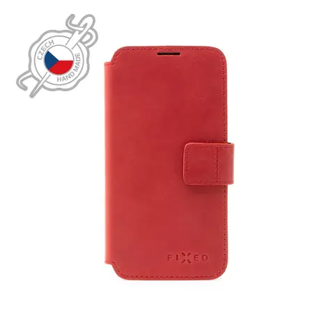 FIXED ProFit Kožené pouzdro typu kniha pro Apple iPhone 13 Pro Max červená