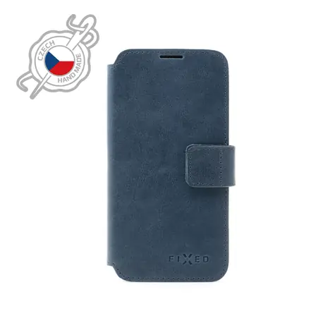 FIXED ProFit Kožené pouzdro typu kniha pro Apple iPhone 13 modrá
