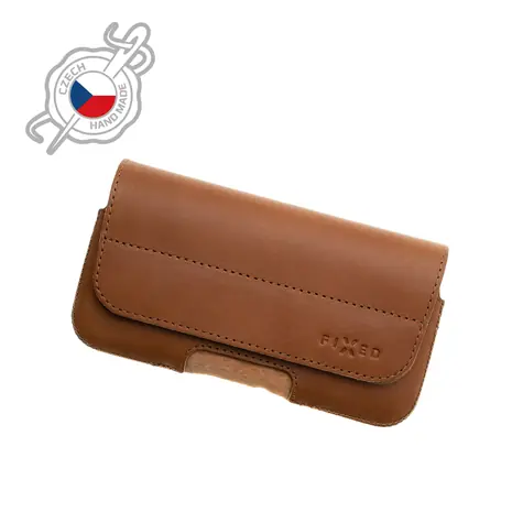 FIXED Posh Horizontální Kožené pouzdro se zavíráním velikost 6XL+ hnědé