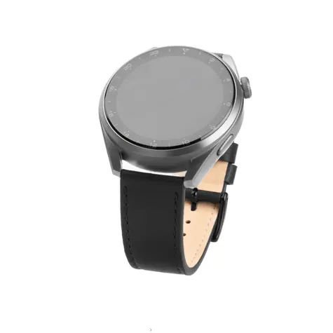 FIXED Leather Strap Kožený řemínek s šířkou 22mm pro smartwatch černá