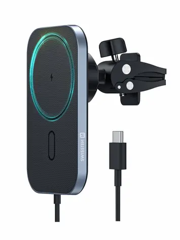SWISSTEN MagSafe držák telefonu do auta s bezdrátovým nabíjením / 15 W / MagSafe / Qi / pro iPhone 12 & iPhone 12 Pro