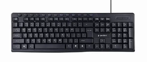 Gembird KB-UM-107 černá / multimediální drátová klávesnice / USB-A / US layout