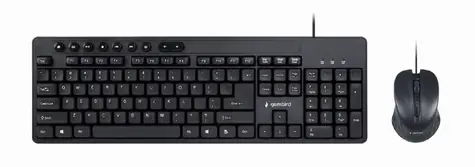 Gembird KBS-UM-04 černá / drátová klávesnice + optická myš / US layout / USB-A / 1600 DPI