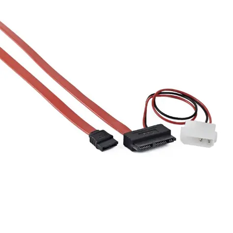 Gembird CC-MSATA-001 MicroSATA datový kabel 45 cm / Molex (napájení) / červená