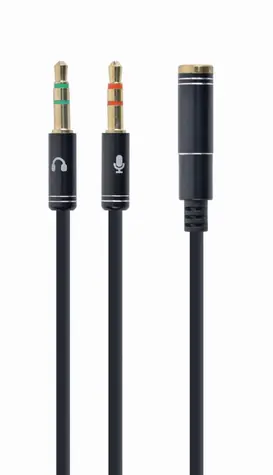 Gembird CCA-418M kabel 2x 3.5mm jack (M) na 3.5mm jack (4pin F) / 0.2 m