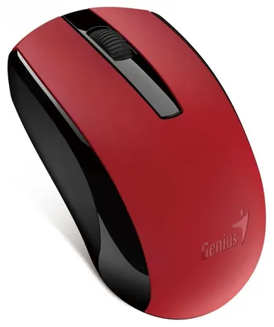 Genius ECO-8100 červená / Optická bezdrátová myš / 1600 dpi / 2.4 GHz