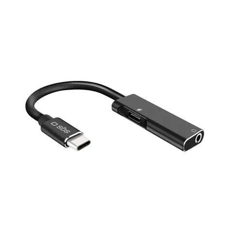 SBS Adaptér USB-C na Jack 3.5 mm female černá / 15 cm