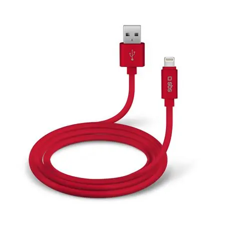 SBS Polo silikonový kabel USB - Lightning 1m červená / MFI