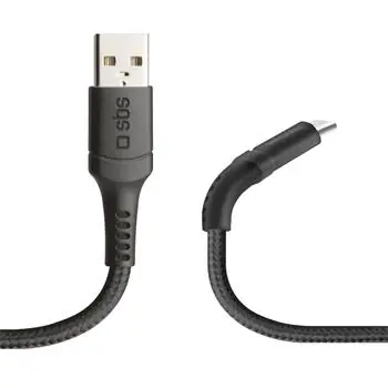 SBS Unbreakable kabel z kevlaru USB - microUSB 1m černá