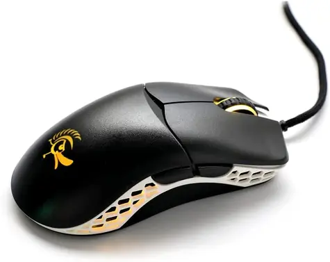 Ducky Feather ARGB - Huano Switches černo-bílá / Herní optická myš / 16 000 DPI / 6 tlačítek / 1 kolečko / USB / 1.8 m