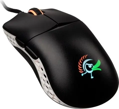 Ducky Feather ARGB - Omron Switches černo-bílá / Herní optická myš / 16 000 DPI / 6 tlačítek / 1 kolečko / USB / 1.8 m
