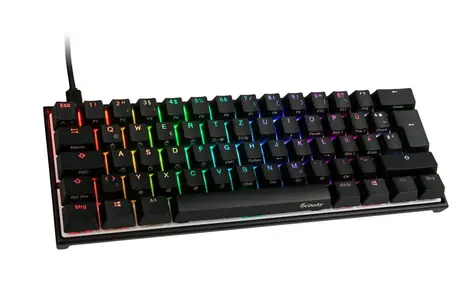 Ducky Mecha mini MX-Brown černá / Herní klávesnice / podsvícená / mechanická / drátová (USB) / DE