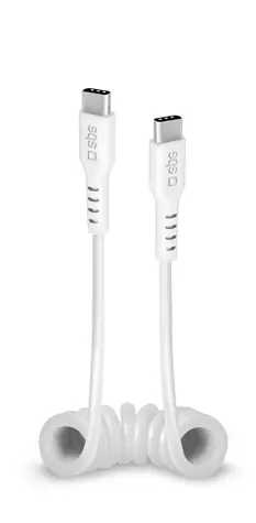 SBS spirálový kabel USB-C - USB-C 1m bílá