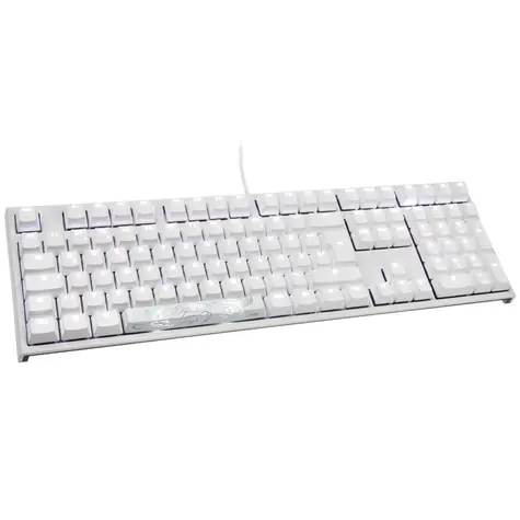 Ducky ONE 2 White Edition PBT MX-Red bílá / Herní klávesnice / podsvícená / mechanická / drátová (USB) / DE