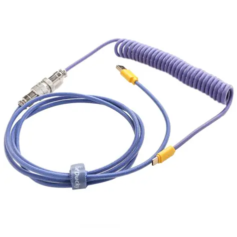 Ducky Premicord Horizon USB-C na USB-A fialová / spirálovitý / 1.8 m