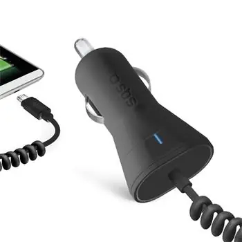 SBS Autoadaptér s Micro-USB 2.1A černá / 12 & 24V 