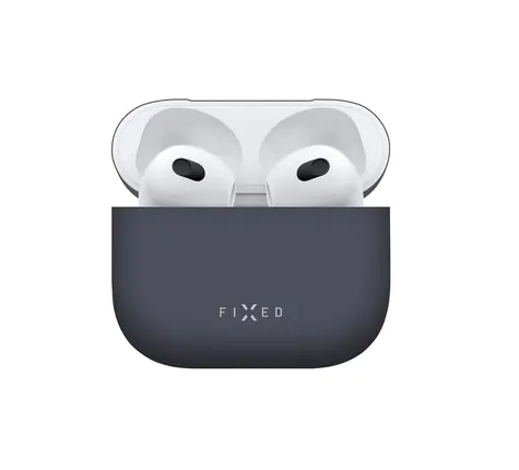 FIXED Silky Ultratenké silikonové pouzdro pro Apple Airpods 3 modrá