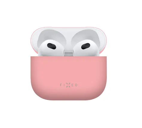 FIXED Silky Ultratenké silikonové pouzdro pro Apple Airpods 3 růžová