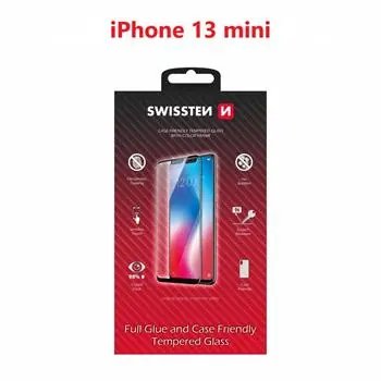 SWISSTEN FULL GLUE COLOR FRAME CASE FRIENDLY sklo pro Apple iPhone 13 mini černá