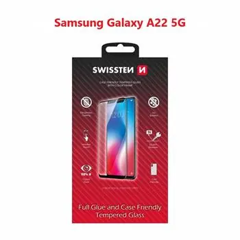 SWISSTEN FULL GLUE COLOR FRAME CASE FRIENDLY sklo pro SAMSUNG A226 GALAXY A22 5G černá