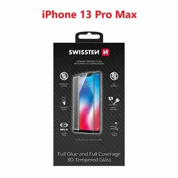 SWISSTEN Ultra Durable 3D FULL GLUE Glass pro Apple iPhone 13 Pro Max černá