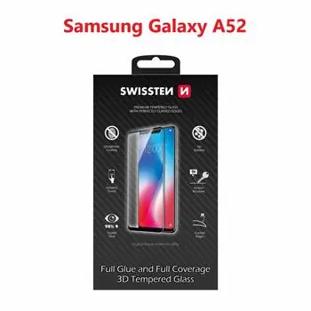 SWISSTEN Ultra Durable 3D FULL GLUE Glass pro SAMSUNG A525F GALAXY A52 černá